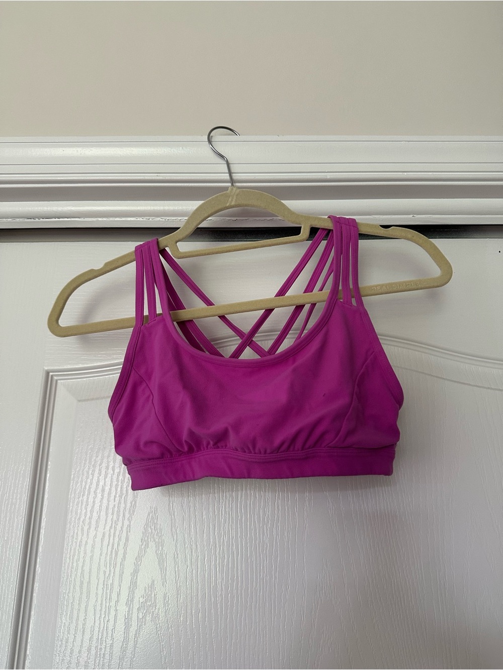 Athleta Strappy Sports Bra - Magenta
